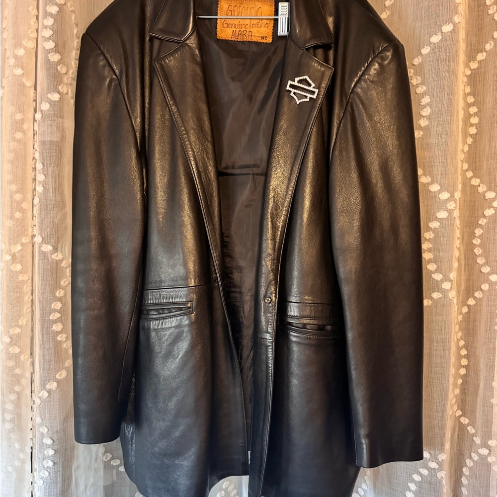 Ara Midnight Black Leather Jacket